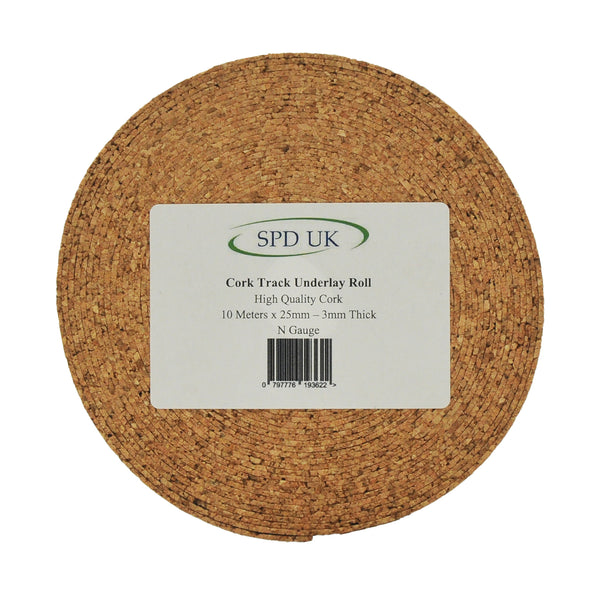 N Gauge Model Railway Cork Track Underlay 10 Meter Long 3mm Thick